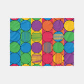 Felle gekleurde cirkels en strepen fleece deken (Voorkant (Horizontaal))