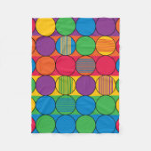Felle gekleurde cirkels en strepen fleece deken (Voorkant)
