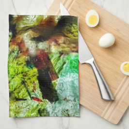 Felle gele abstracte keukendoeken,Schitterende kun Theedoek