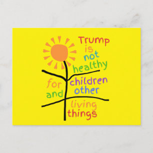 Felle gele anti-Trump ansichtkaart Briefkaart