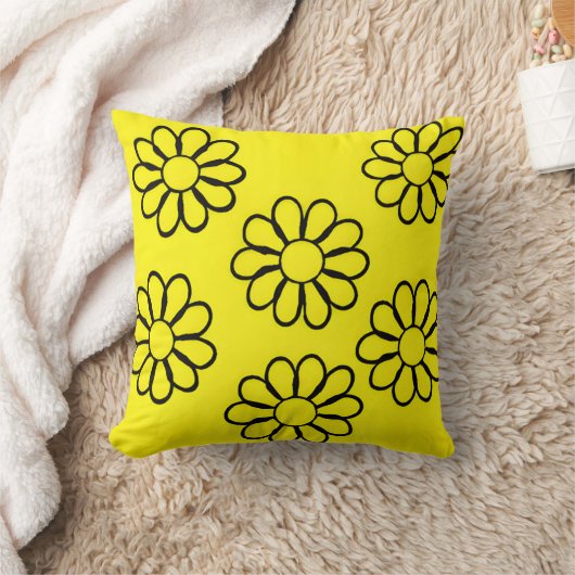 Felle Gele Bloemenkinderkamer Kunst Kussen (Deken)