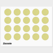 Felle gele glitters verticale strepen ronde sticker (Vel)