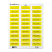 Felle Gele Hart Koppel Retouradres Etiket (Full Sheet)