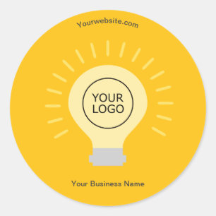 Felle Gele Lamp Your Logo Zakelijk Ronde Sticker