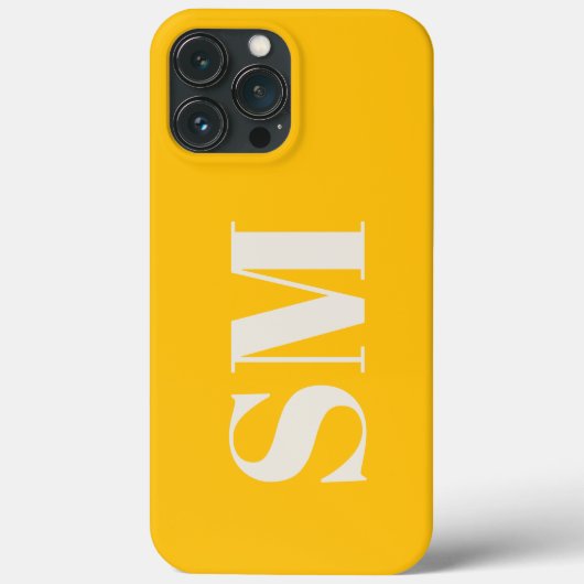 Felle gele monogram initiaal Case-Mate iPhone case (Achterkant)
