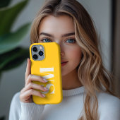 Felle gele monogram initiaal Case-Mate iPhone case