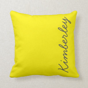 Felle gele neon monogram trendy modieuze kleuren kussen