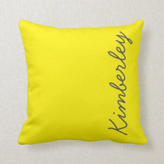 Felle gele neon monogram trendy modieuze kleuren kussen
