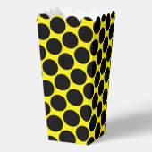 Felle gele popcorn dozen met zwarte stippen stijl bedankdoosjes (Achterkant)