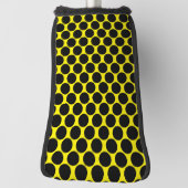Felle gele putterhoes met zwarte stippen golfheadcover (Draai 90)