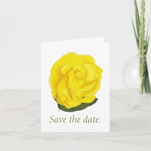 Felle Gele Roos Save the date Notitiekaarten (Voorkant)