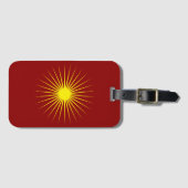 Felle gele schitterende ster Markeer Kerstmis rood Bagagelabel (Voorkant (horizontaal))
