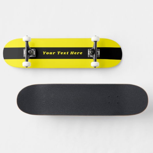 Felle gele skateboard met je persoonlijke bericht (Horizontaal)