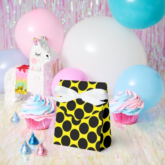 Felle gele tentstijl doos met zwarte stip 4x2x5 bedankdoosjes (Feest)