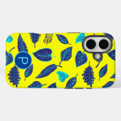 Felle Gele Tropische Blad Patroon Monogram Case-Mate iPhone Case (Achterkant (horizontaal))