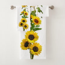 Felle Gele Zonnebloemen op Wit