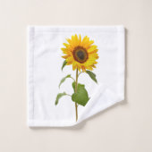 Felle Gele Zonnebloemen op Wit Bad Handdoek (Wasdoekje)
