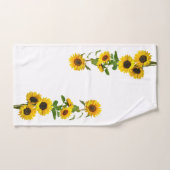 Felle Gele Zonnebloemen op Wit Bad Handdoek (Handdoek)