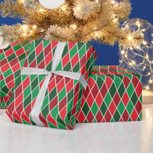 Felle geometrische Kerst Harlekijn Cadeaupapier