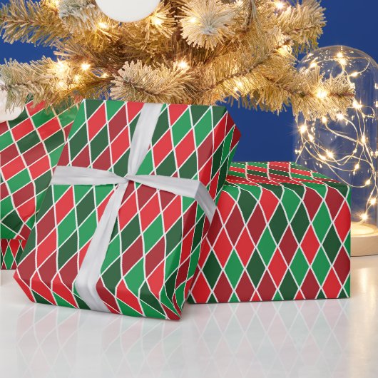 Felle geometrische Kerst Harlekijn Cadeaupapier (Feestdagen)