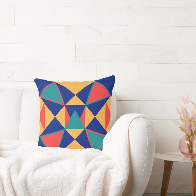 Felle geometrische print kussen (Bank)