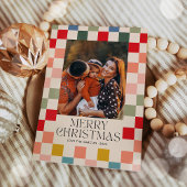 Felle geruite lijst Kerst foto  Feestdagenkaart