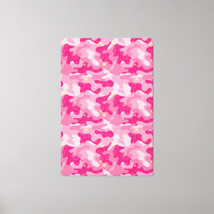 Felle glans roze camouflage chic camo glam leger canvas afdruk