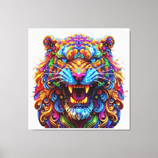 felle gloeiende tijger canvas afdruk (Voorkant)