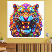 felle gloeiende tijger canvas afdruk (Insitu (Woonkamer))