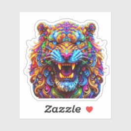 felle gloeiende tijger sticker