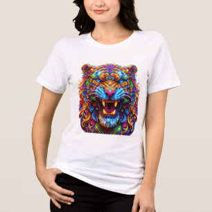 felle gloeiende tijger Tri-Blend shirt
