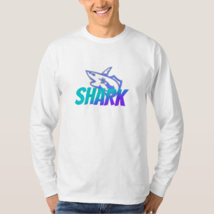 Felle Gradiënt Haaienlogo Krachtige Oceaan T-shirt