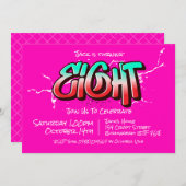 Felle Graffiti Acht Uitnodiging (Voorkant / Achterkant)