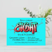 Felle Graffiti Acht Uitnodiging (Staand voorkant)