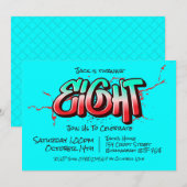 Felle Graffiti Acht Uitnodiging (Voorkant / Achterkant)