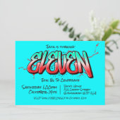 Felle Graffiti Elf Uitnodiging (Staand voorkant)