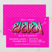 Felle Graffiti Elf Verjaardagsuitnodiging Kaart (Voorkant / Achterkant)