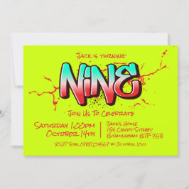 Felle Graffiti Negen Uitnodiging