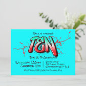 Felle Graffiti Tien Uitnodiging (Staand voorkant)