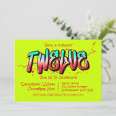 Felle Graffiti Twaalf Uitnodiging (Staand voorkant)