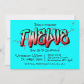 Felle Graffiti Twaalf Uitnodiging (Voorkant)