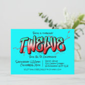 Felle Graffiti Twaalf Uitnodiging (Staand voorkant)