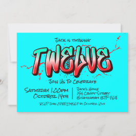 Felle Graffiti Twaalf Uitnodiging