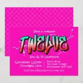 Felle Graffiti Twaalf Uitnodiging (Voorkant / Achterkant)