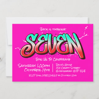 Felle Graffiti Zeven Uitnodiging