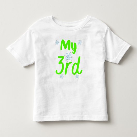 Felle groen mijn 3e verjaardag drie jaar kinder shirts (Voorkant)
