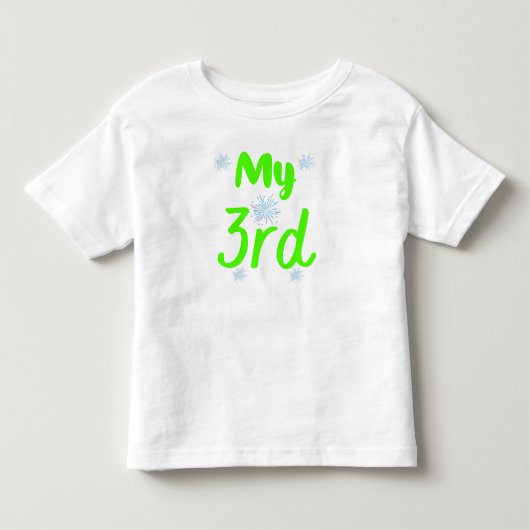 Felle groen mijn 3e verjaardag van drie jaar kinder shirts (Voorkant)