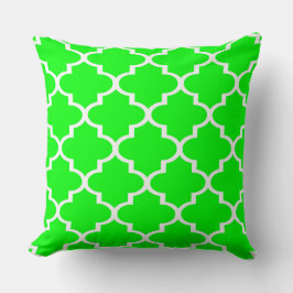 Felle groen witte Quatrefoil Lattice kussen