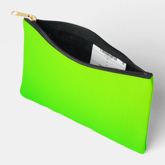 Felle groene ritssluitingstas met zwarte ritssluit etui (Open)
