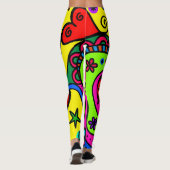 Felle harten en wervelpatroon leggings (Achterkant)